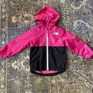 The North Face 18M-24M Infant Zipline Rain Jacket Coat Pink Black Windbreaker